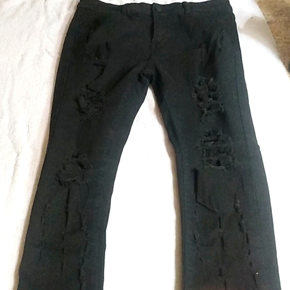 Black ripped jeans